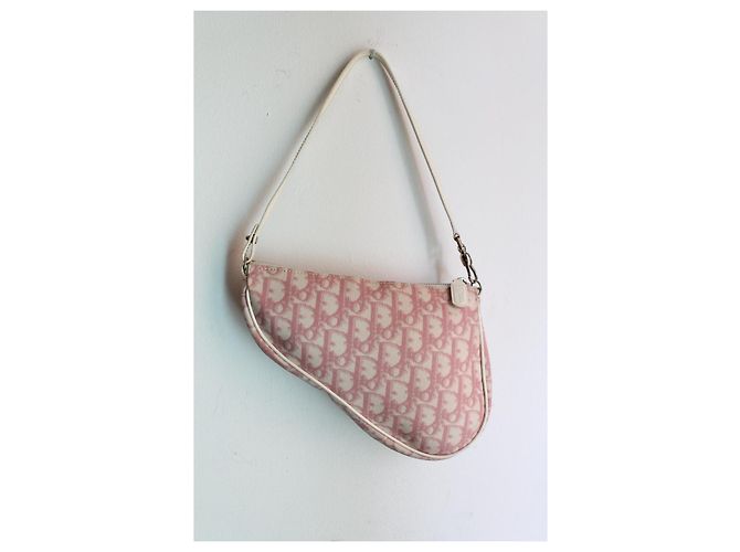 Dior Sac Saddle Rose Toile Oblique Beige - vue 3