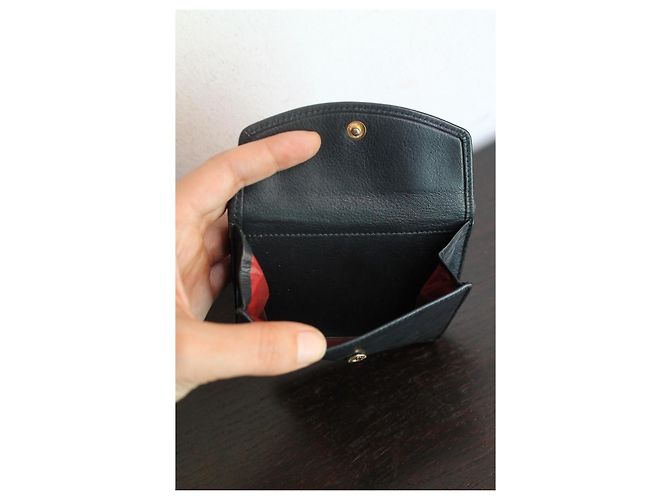 Dior 30 Montaigne Wallet Navy Blue Leather Black - view 10