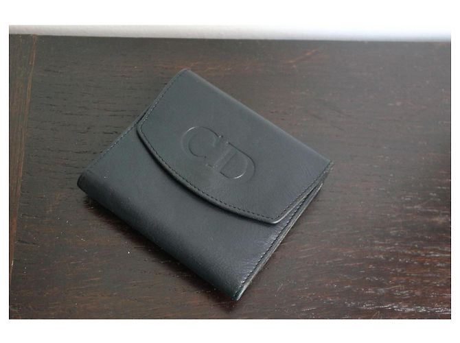 Dior 30 Montaigne Wallet Navy Blue Leather Black - view 2