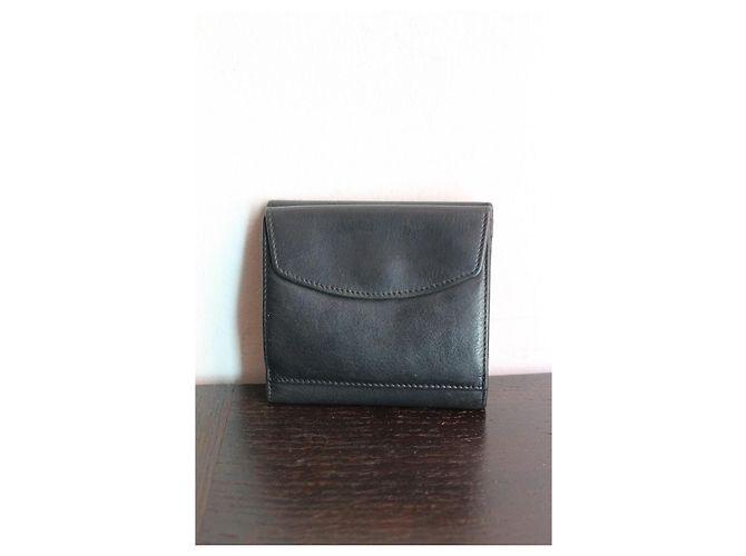 Dior 30 Montaigne Wallet Navy Blue Leather Black - view 3