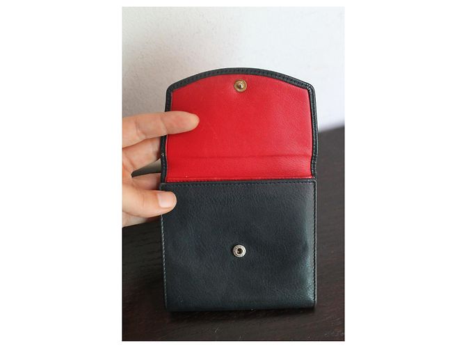 Dior 30 Montaigne Wallet Navy Blue Leather Black - view 6