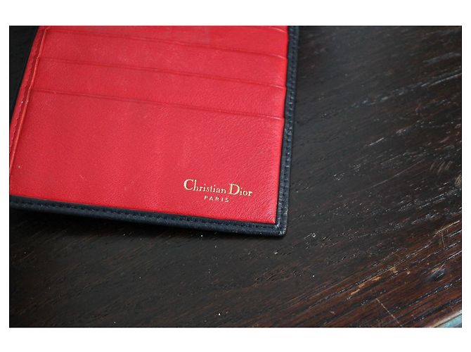Dior 30 Montaigne Wallet Navy Blue Leather Black - view 8