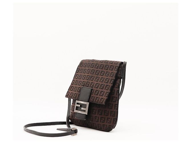 Bolsa de Ombro Fendi Zucca Canvas Marrom - vista 2