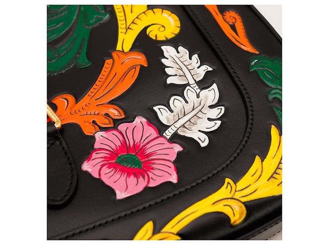 Gucci Borsa Jackie 1961 in pelle nera con ricami floreali Nero Multicolore - vista 7