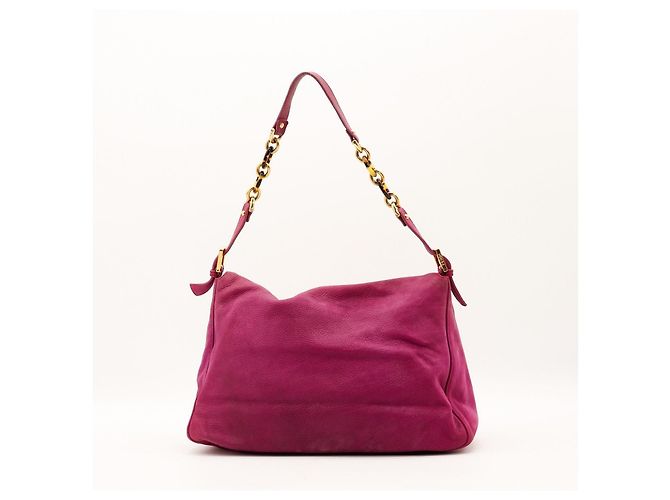 Borsa Fendi Baguette in camoscio rosa - vista 3