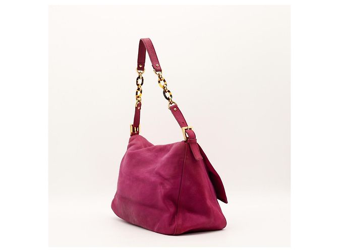 Borsa Fendi Baguette in camoscio rosa - vista 4