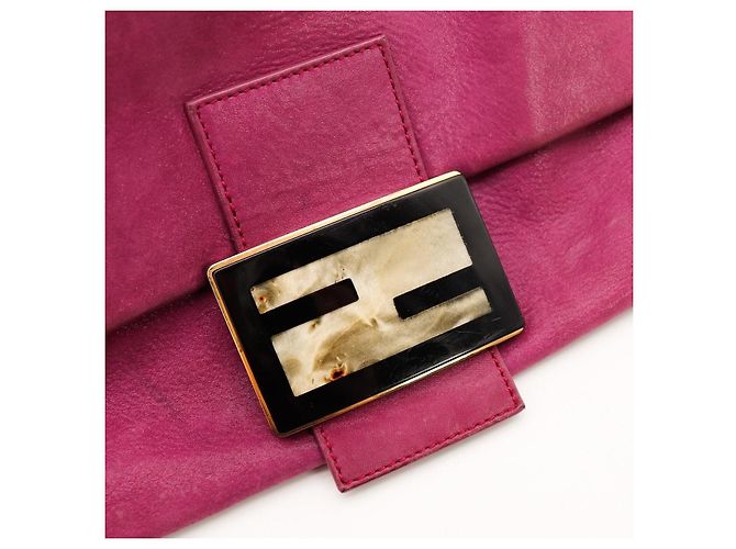 Borsa Fendi Baguette in camoscio rosa - vista 6