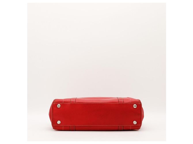 Borsa Tote Christian Dior in pelle rossa con logo CD Rosso - vista 5