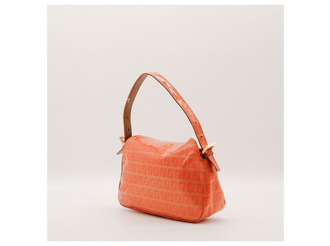 Sac à épaule Fendi motif Zucca Orange - vue 4