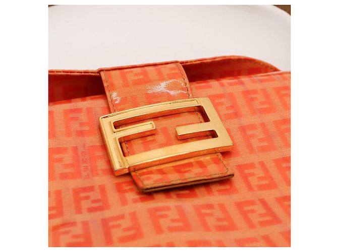 Sac à épaule Fendi motif Zucca Orange - vue 6