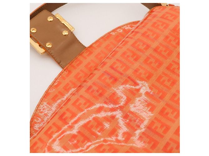 Sac à épaule Fendi motif Zucca Orange - vue 8