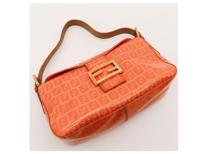 Bolsa Baguette Fendi Zucca Laranja - vista 6