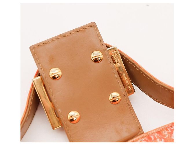 Bolsa Baguette Fendi Zucca Laranja - vista 9