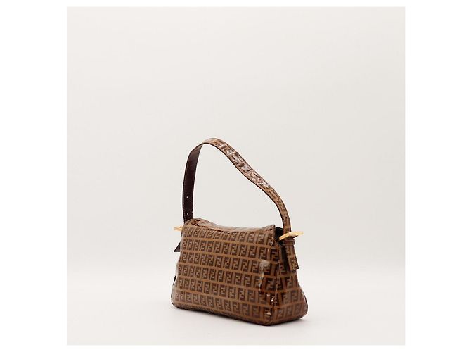 Fendi Zucca Monogram Schultertasche Braun - Ansicht 4