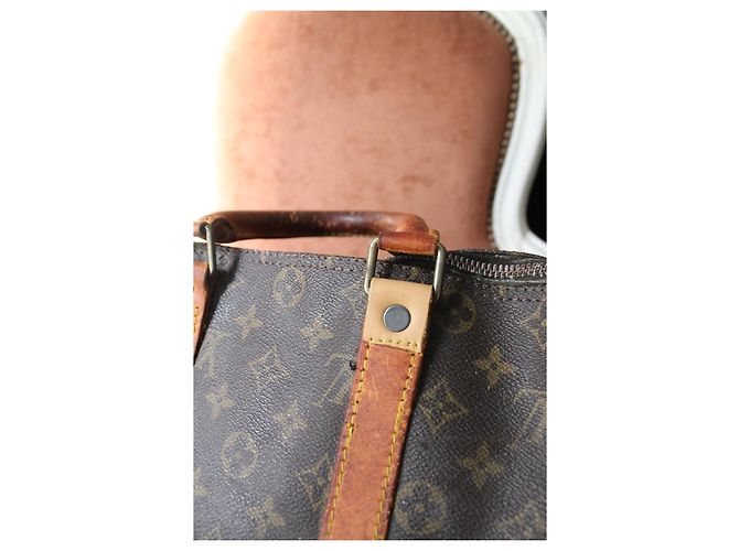 Louis Vuitton Keepall 45 en lona Monogram y cuero Castaño Monograma - vista 7