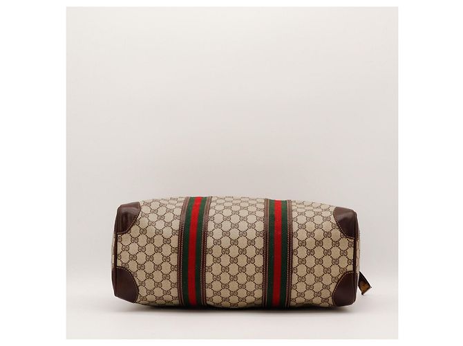 Borsa Boston Monogram Gucci Marrone Rosso Beige Verde - vista 5