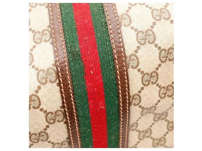 Borsa Boston Monogram Gucci Marrone Rosso Beige Verde - vista 9