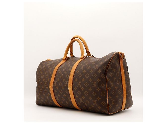 Bolso de viaje Louis Vuitton Keepall 55 Monogram Canvas Castaño Monograma - vista 4