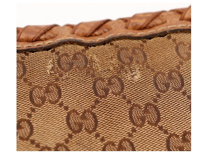 Bamboo Borsa Tote Gucci Monogram Canvas con nappina Marrone - vista 10