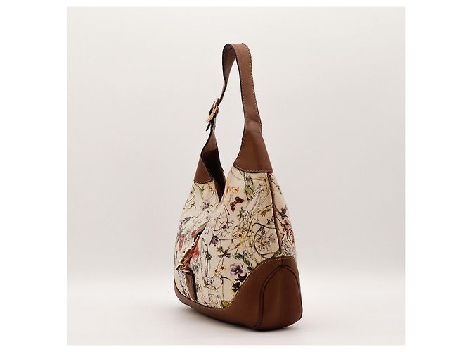 Borsa hobo Gucci in tela con stampa floreale Marrone Multicolore Beige - vista 2