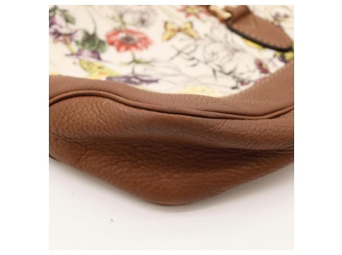 Borsa hobo Gucci in tela con stampa floreale Marrone Multicolore Beige - vista 9