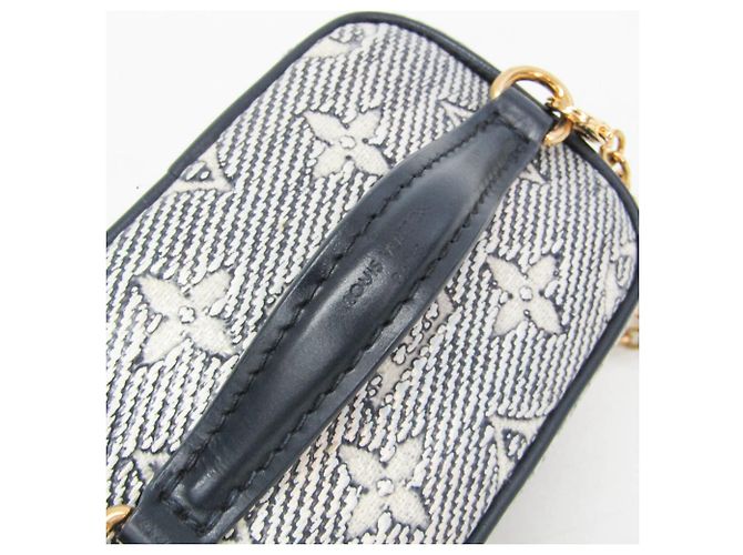 Bolsa Micro Vanity em Jacquard Laminado Monogram Louis Vuitton Branco Azul marinho - vista 12