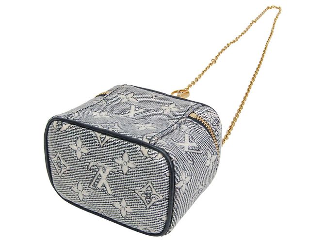 Bolsa Micro Vanity em Jacquard Laminado Monogram Louis Vuitton Branco Azul marinho - vista 3