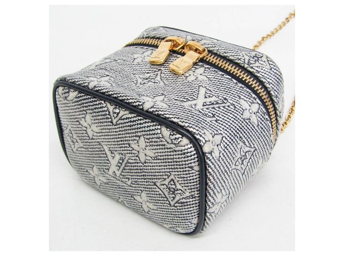 Bolsa Micro Vanity em Jacquard Laminado Monogram Louis Vuitton Branco Azul marinho - vista 5