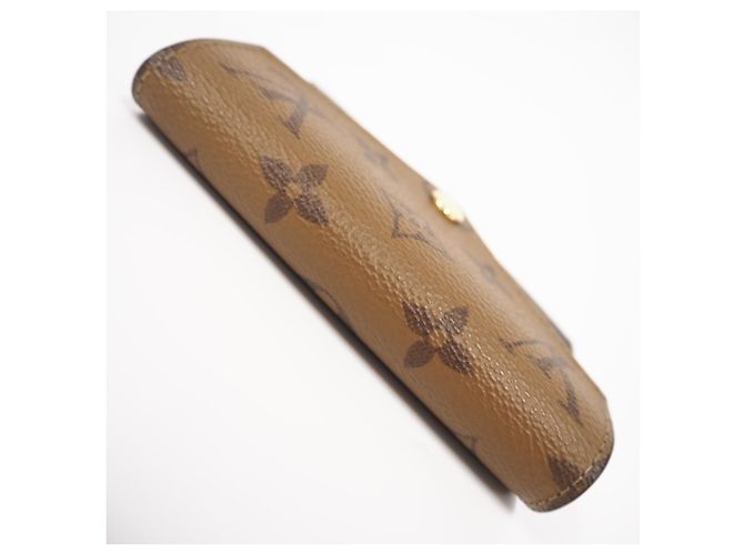 Louis Vuitton Monogram Reverse Portefeuille Victorine Tri-fold Wallet Marron Beige - vue 6