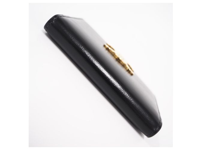 Triomphe Céline Celine Porta carte in pelle nera Nero - vista 5