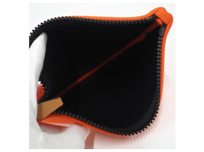 Hermès Hermes NeoBain Flat Pouch PM Nero Arancione - vista 10
