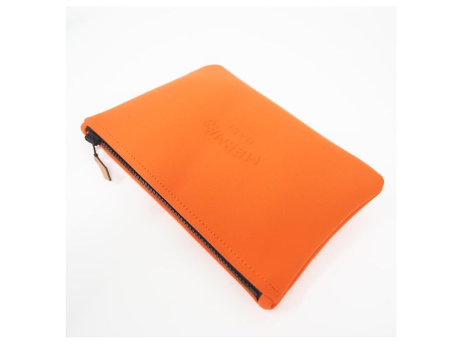 Hermès Hermes NeoBain Flat Pouch PM Nero Arancione - vista 2