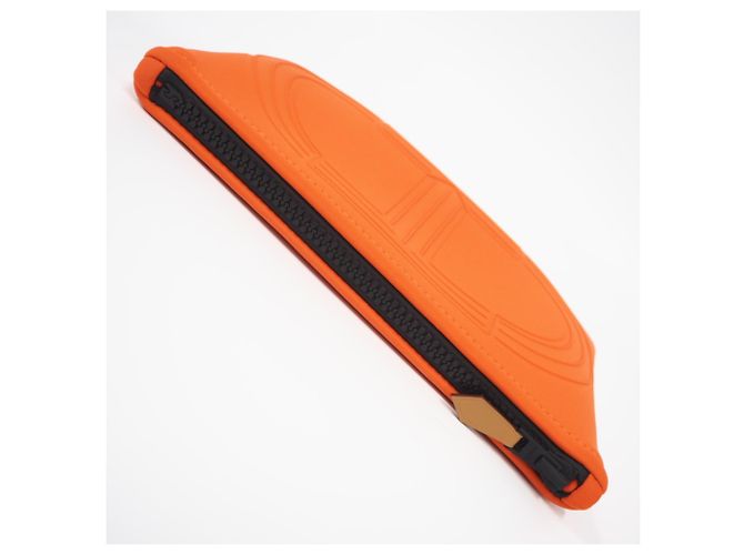 Hermès Hermes NeoBain Flat Pouch PM Nero Arancione - vista 5
