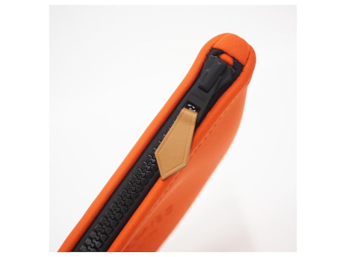 Hermès Hermes NeoBain Flat Pouch PM Nero Arancione - vista 9