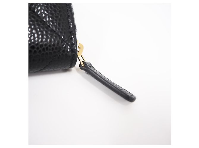 Chanel Matelassé Coco Mark Münzbeutel Schwarz Golden - Ansicht 4