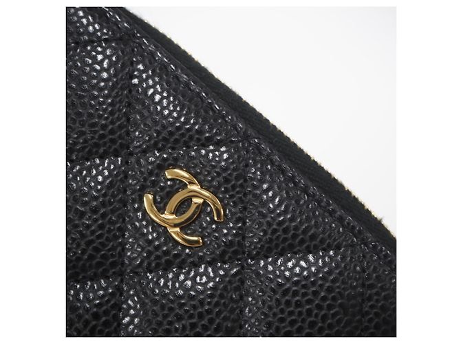 Chanel Matelassé Coco Mark Münzbeutel Schwarz Golden - Ansicht 6