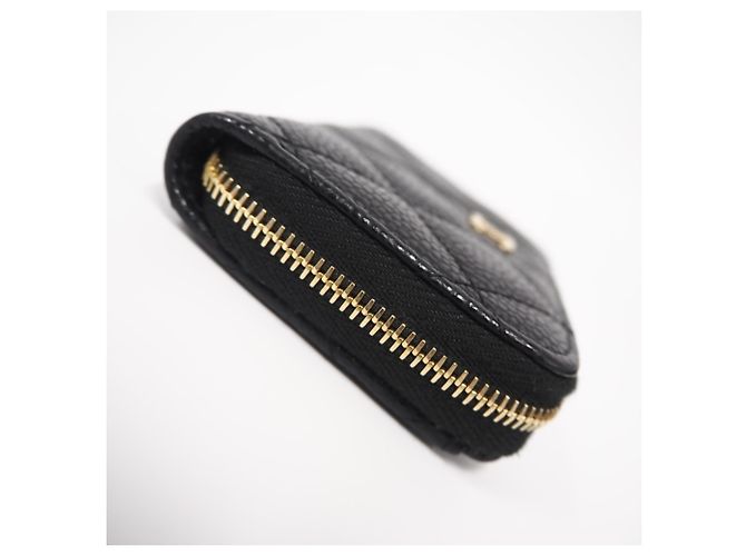 Chanel Matelassé Coco Mark Münzbeutel Schwarz Golden - Ansicht 9