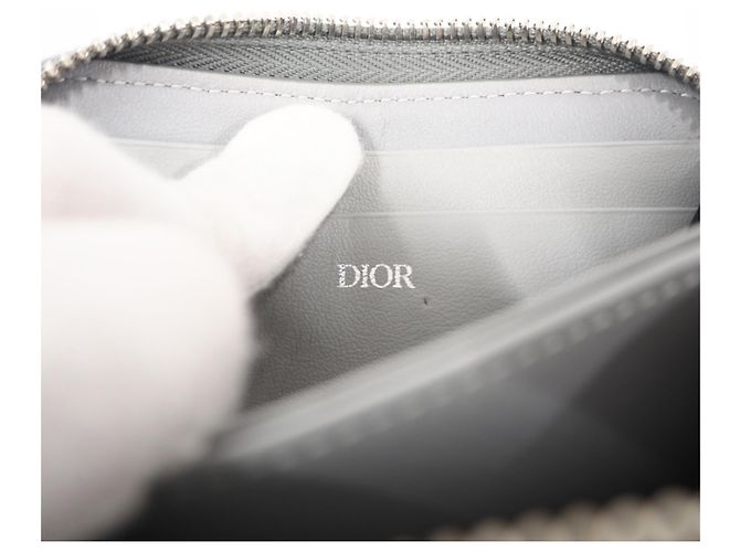Monedero de piel gris Christian Dior - vista 12