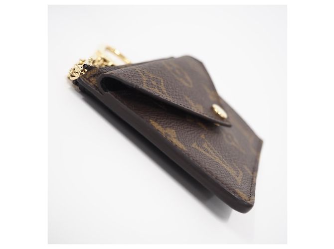Louis Vuitton Monogram Portecarte Verso Coin Case Marrone Nero Beige - vista 10
