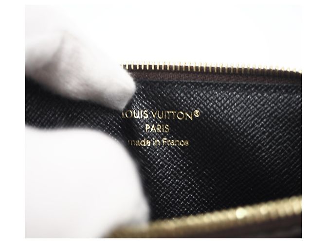 Louis Vuitton Monogram Portecarte Verso Coin Case Marrone Nero Beige - vista 14