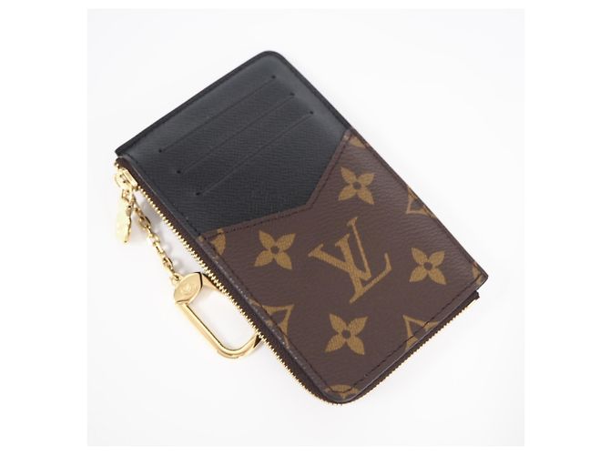 Louis Vuitton Monogram Portecarte Verso Coin Case Marrone Nero Beige - vista 2