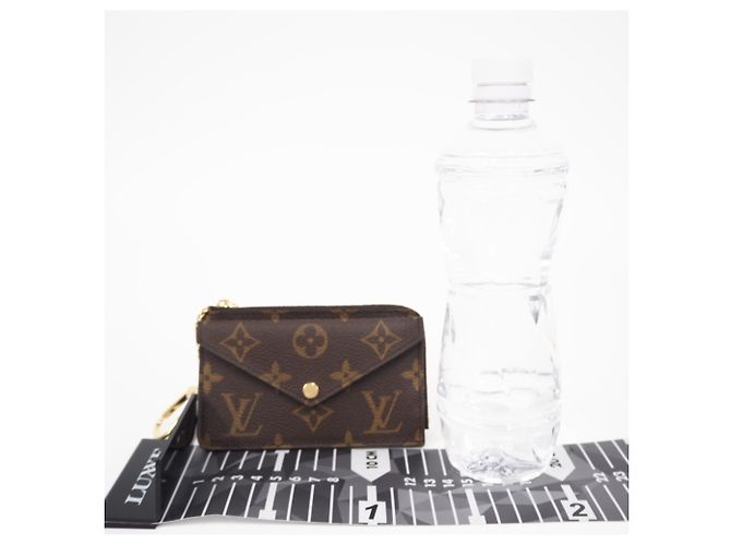 Louis Vuitton Monogram Portecarte Verso Coin Case Marrone Nero Beige - vista 3