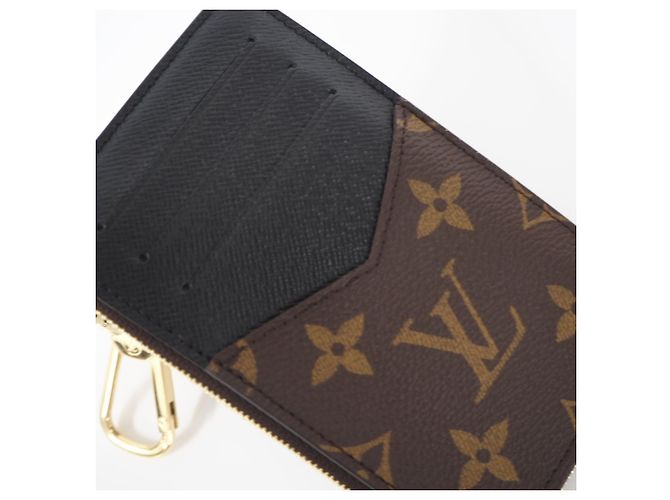 Louis Vuitton Monogram Portecarte Verso Coin Case Marrone Nero Beige - vista 5