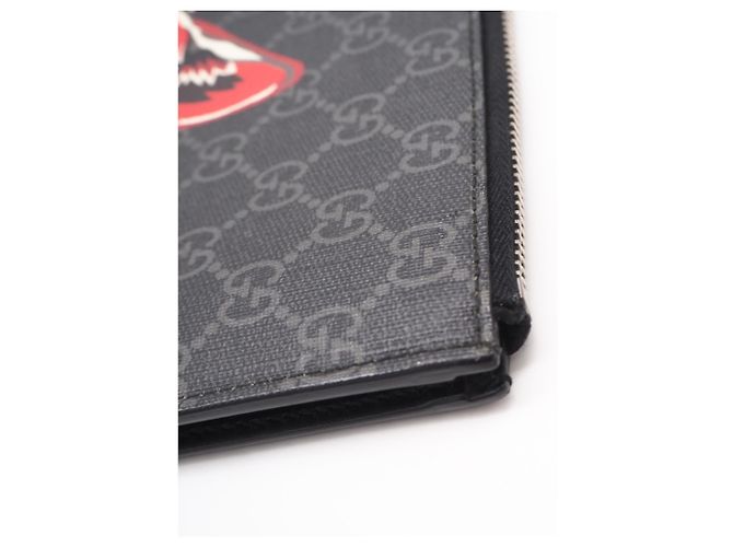Clutch Gucci GG Supreme Marrone Nero Rosso - vista 10