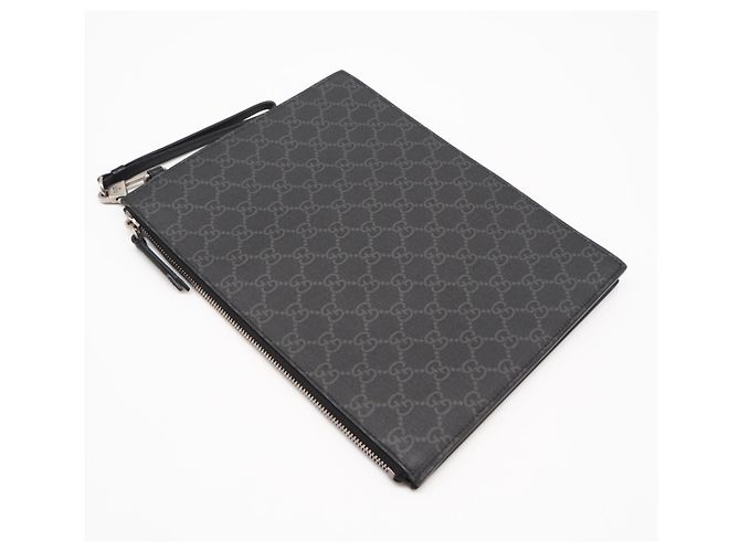 Clutch Gucci GG Supreme Marrone Nero Rosso - vista 2
