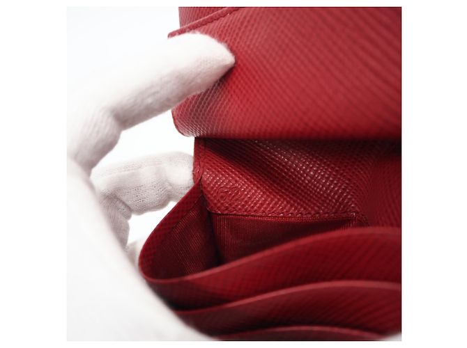 PRADA Bi-fold Geldbörse aus Saffiano-Leder mit Logo Rot - Ansicht 13