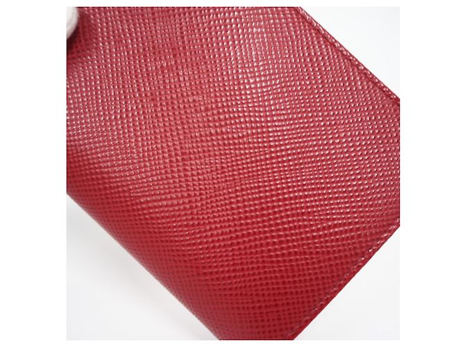 PRADA Bi-fold Geldbörse aus Saffiano-Leder mit Logo Rot - Ansicht 2