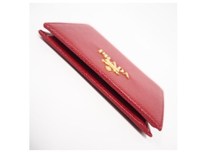 PRADA Bi-fold Geldbörse aus Saffiano-Leder mit Logo Rot - Ansicht 6