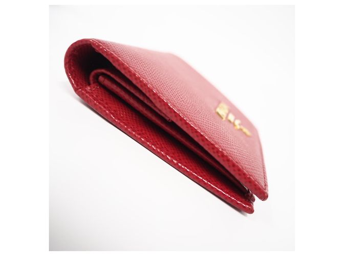 PRADA Bi-fold Geldbörse aus Saffiano-Leder mit Logo Rot - Ansicht 8