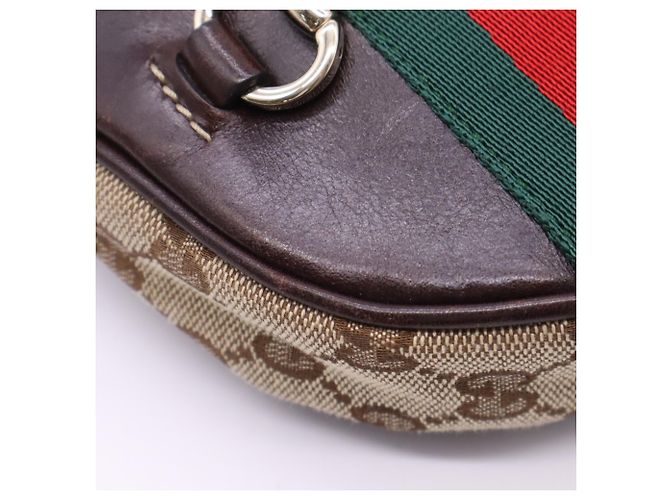 Borsa a tracolla Gucci GG Canvas Horsebit Marrone Multicolore - vista 14